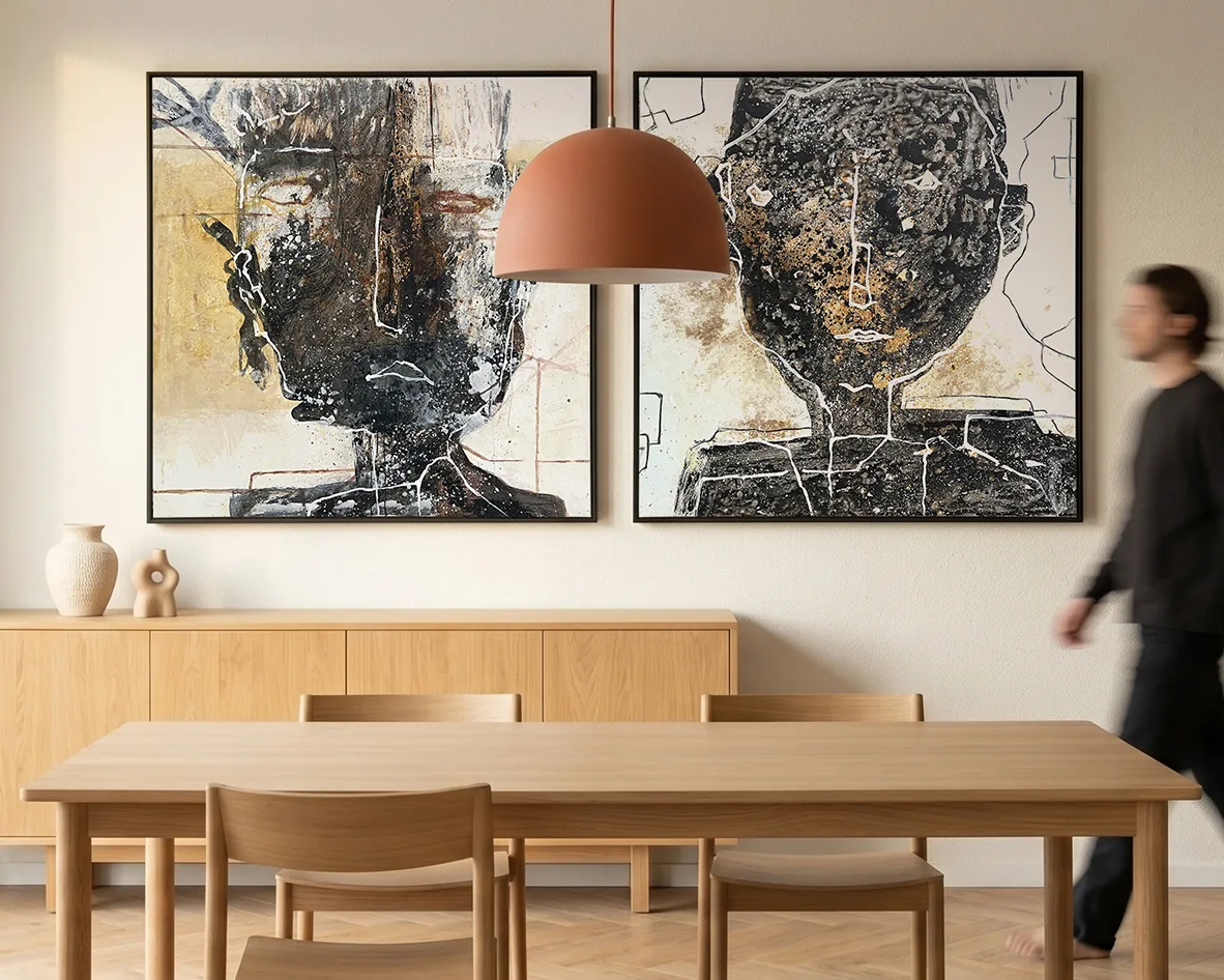 Cuadros de obra original en restaurante - proyectos contract Valencia